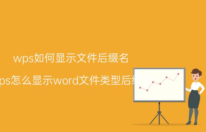 wps如何显示文件后缀名 wps怎么显示word文件类型后缀名？